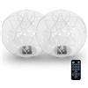 Xdyyjrasa Palline luminose a LED gonfiabili, confezione da 2 luci solari galleggianti per piscina, 14 impermeabili per piscine fuori terra, decorazioni per giardini e feste