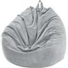FANSU Copertura per Poltrona Sacco Puff, Poltrona a Sacco Pigro, Velluto a Coste Pouf per Adulti e Bambini (85x110cm, Grigio Chiaro)