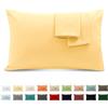 Poligino Federe Cuscini Letto Matrimoniale Cotone 50x80 cm 2 PCS, Set 2 Federe Certificato Oeko-TEX in Premium Cotone 110GSM, Morbida e Traspirante, Ipoallergenica -Giallo Chiaro