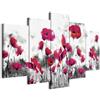 B&D XXL - Quadro Fiori Papaveri 100x50 cm 5 Pezzi Quadri Multipannello Stampa su Tela XL 5 Pezzi Immagini Moderni Murale Fotografia Grafica Decorazione da Parete Componibili Natura 020110-133