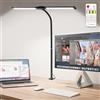 vsshe Lampada da Scrivania LED, 160 LED lampada da scrivania a doppia testa, 1200 LM, con Morsetto e Telecomando, 30 Modalità, 360° collo di cigno, Porta USB/Timer, per Lavoro Studiare o Leggere