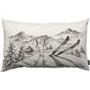 TKS MITLAN Federa per cuscino, stile rustico, decorativo, panorama delle montagne in inverno, in poliestere, 30,5 x 50,8 cm, antimacchia, chiusura con cerniera, per feste