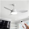 OZEANOS Ventilatore da Soffitto con Luce, Lampadario Ventilatore Moderno 120cm, Motore DC Silenzioso, Telecomando, Plafoniera LED, 6 Velocità, Reversibile, Soggiorno Camera Letto