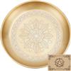 CREATCABIN Piatto Rituale per Altare Mandala Ciotola Piatta Acciaio Inossidabile Ciotola Rotonda Dorata per Preghiera Offerta Tarocchi Portacandele Portaoggetti Vassoio per Gioielli 14x14cm
