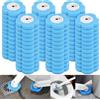HuhWafee 72 pezzi usa e getta scopino per WC, testa di ricambio in spugna blu, testa di ricarica con detergente, spazzola per WC per lavabo, vasca da bagno e piscina