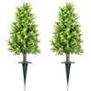GOVIRAYE 2 Pezzi Alberi di Eucalipto Artificiali da 30inch, Resistenti ai Raggi UV, Resistenti Alle Intemperie, per Esterni, Piante Finte Realistiche con Picchetto per Porta D'ingresso, Giardino, Decorazione