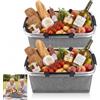 Yitobici Cestino per la spesa, pieghevole, con funzione di raffreddamento, termico, per picnic, viaggi, shopping, 18 l, 2 pezzi (grigio)