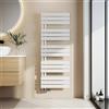 EMKE Scaldasalviette termoarredo, con Attacco Laterale, 1320x500 mm, Radiatore da Bagno, Scaldasalviette per Asciugamani ad Acqua Calda,Porta Asciugamani, Scaldasalviette, Colore Bianco, 661 Watt