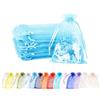 MORAINJAY 100 sacchetti regalo in organza blu multicolore, 7 x 9 cm, piccoli sacchetti in organza per gioielli da sposa, con coulisse, sacchetti per caramelle in rete per feste, sacchetti dolci per
