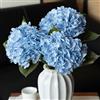 DUYONE, 3 ortensie artificiali grandi da 56 cm, realistiche al tatto, fiori secchi, per esterni, matrimoni, Natale, ufficio, feste in famiglia, soggiorno, decorazione da tavolo (blu)
