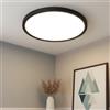 CBJKTX Lampada da soffitto LED piatta - Lampada da bagno nera, lampada da cucina rotonda 18W, luce calda 3000K, lampada da corridoio per camera da letto.