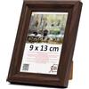 3-B Cornice portafoto MORI - marrone scuro (noce con venature ottiche del legno) - 9 x 13 cm - Cornice in legno, cornice per foto, cornice per ritratti con vetro acrilico