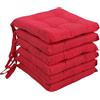 Viterbo Biancheria - Cuscini Sedie Cucina Set da 6 per Esterno ed Interno, Coprisedie con Laccetti, Design 4 Punti Imbottito, Ogni Cuscino è Realizzato in Morbida Spugna da 6cm (Rosso)