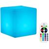 DINOWIN Cubo Sfera Luminosa LED,DINOWIN Luce d'atmosfera,Ricaricabile con Telecomando Multifunzione RGB Multicolori Impermeabilizza IP65 per Esterna/Interna/Barra/Decorazione del Partito (15x15x15cm)