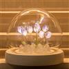 DINOWIN Tulipano Luci Notturne DIY Tulip Fiore Lampada Kit per Ragazze LED Lampada da Comodino Arti e Mestieri Camera da Letto Ornamenti per Bambini Compleanno Natale (13 Tulipani, Viola)