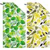 Hexify Telo Mare xxl set da 2-90 X 180 cm, Telo Mare Grande in Microfibra ad Asciugatura Rapida, Telo da Bagno Senza Sabbia, Coperta da Spiaggia da Donna (Verde + Giallo)