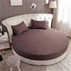 KXCAQ 3 pezzi set lenzuola rotonde in cotone tinta unita set lenzuola rotonde set biancheria da letto coprimaterasso 200 cm 220 cm diametro 2.0 m caffè