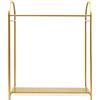WooDerson Rack di abbigliamento indipendente in oro, 1,5 m indumento Rack Appendiabiti Espositore Stand per la conservazione degli abiti da sposa Stand con ripiani