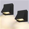 Benma 2 pezzi - Lampada da parete per esterni/interni, 8W Applique Lampada da parete a LED Moderna, luce bianco caldo 3000K, IP65, per camera da letto soggiorno corridoio