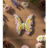 Mondocreazioni Farfalla in ceramica siciliana di caltagirone realizzata e decorata totalmente a mano (09, 10 CM)