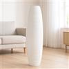 Leewadee Vaso da Terra Grande Alto 85 cm - Vaso Bianco Legno di Mango Fatto a Mano da Interno Erbe della Pampa