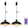 YIKEGE LICHT 2 lampade a sospensione industriali, con batteria, telecomando a batteria, lampada a sospensione, senza corrente, per gazebo, giardino, balcone, decorazione natalizia