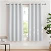 PONY DANCE Tende Oscuranti Termiche Isolanti per Interni Tende Camera da Letto e Cameretta Bambini Curtains per Finestre Piccole con Anelli 2 Pezzi L 132 x A 158 cm, Bianco Grigiastro