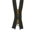 Erlif Cerniere lampo a 2 vie, in metallo brunito, divisibili a 2 vie, colore kaki - 328, 80 cm