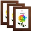 MG Design Set da 3 cornici portafoto 13 x 18 cm - Cornici in legno Marrone con vetri acrilici infrangibili, verticale e orizzontale, da appendere e da appoggiare