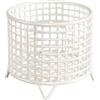 SZLIFE Cestino Rotondo in Filo Metallico, Pratico Contenitore in Rete per riporre Oggetti da Cucina, per casa, Ufficio, Tavolo, Bianco