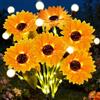 VEEKAY Luci Solari da Giardino,2 Pezzi Girasole Luce Solare Esterno, Luce Solare LED Esterno,IP65 Impermeabile Lampade Solari da Giardino,per Patio,Prato