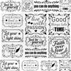 WANDIC 3 fogli di adesivi trasferibili per mobili, adesivi trasferibili con testo motivazionale, per decorazioni fai da te, album di ritagli, lavori creativi, 15 x 30 cm