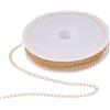 BEAMARKER Rotolo di Catena A Maglie Dorate da 16.4 Piede, in Vero Ottone Placcato Oro 14K, 4 x 3mm, A Forma di O, Saldato, con Rocchetto in Plastica per La Creazione di Gioielli, Collane, Bracciali,