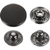 QUARKZMAN 30 Set Bottoni Automatici a Pressione 20mm Chiusure a Scatto Metallo Bottoni a Pressione in Lega da Cucire Jeans per Cappotti Pelle Barche e Tela, Nero Scuro