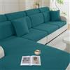 Ystyle Copriseduta Divano Elasticizzato, Copricuscini Divano Universale Lavabile, Soft Copridivano Cuscini Separati Antiscivolo (3 Posti, Verde Scuro)
