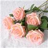 Wambere 10 rose artificiali, fiori artificiali, rose finte con steli, per matrimoni, feste, San Valentino, casa, Halloween, decorazione per la casa, per il Ringraziamento, per la casa, colore rosa chiaro