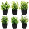 Royouzi 6 Piante Artificiali, Piccole Mini Piante Artificiali In Vaso, Vasi da Fiori Artificiali, Adatte per Arredare Uffici, Camere da Letto, Terrazze, Soggiorni e Bagni (nero)