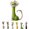 Generic Vaso stravagante fatto a mano a forma di gatto, stravagante vaso in ceramica a forma di gatto, grazioso vaso a forma di gatto per fiori o piante grasse, decorativo, decorazione per casa e ufficio