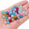 Wambere 100 perline di vetro da 6 mm, da infilare, pietre per bracciali, collane, orecchini, vestiti, fai da te, fai da te, colori misti