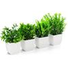 TXXATX 4 Pezzi Piantine Finte Decorative con Vasetto Piantina Finta Decorativa Piante Finte da Interno con Vaso Bianco per Casa Ufficio Tavolo Stanza Balcone Bagno