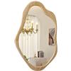AOAOPQ Specchio da pavimento irregolare, 70 x 100 cm, a figura intera, con supporto, specchio a corpo intero, grande, asimmetrico, autoportante, cornice in legno