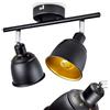 hofstein Lampada da soffitto Pistrino, lampada da soffitto moderna in metallo in colore nero/oro con faretti regolabili, luce in design retrò/vintage con effetto luce, 2 luci, 2 x E14, senza lampadina/e