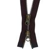 Erlif Chiusure lampo a 2 vie in metallo brunito 2 vie Chiusura lampo divisibile (marrone - 304, 80 cm)
