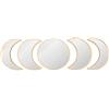 Tiardey Set di 5 specchi con fasi lunari, decorazione scandinava naturale bohémien per camera da letto