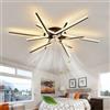 ZOMLBOF Grande Lampadario Ventilatore Con Telecomando, Dimmerabile Ventilatore a Soffitto Con Luce a 6 Velocità Moderno Reversibile Lampadario Con Ventilatore Da Soffitto Soggiorno Con Memoria, Nero 85CM