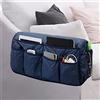 Lyirfan Organizer per bracciolo del divano, antiscivolo, con 14 tasche, per cellulare, TV, telecomando, riviste, occhiali, iPad (Marina Militare)