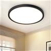 CBJKTX Lampada da soffitto LED per bagno - Lampada da cucina nera 18CM,lampada da bagno a soffitto rotonda,lampada da camera da letto 3000K 15W,lampada da corridoio IP44,lampada da bagno per soggiorno