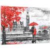 ARTTOR Quadri Moderni Soggiorno Londra l'architettura il Big Ben Quadro su Vetro 120x80cm Stampe da Parete in Vetro Camera da Letto 1 pezzo Wall Art Grandi XXL Decorazione Murale Immagini GAA120x80-3153