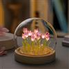 DINOWIN Tulipano Luci Notturne DIY Tulip Fiore Lampada Kit per Ragazze LED Lampada da Comodino Arti e Mestieri Camera da Letto Ornamenti per Bambini Compleanno Natale (20 Tulipani, Viola)