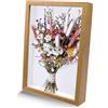 Primasage 31x23x4cm Cornice Profonda Legno A4 Cornice Contenitore Riempibile Facile da Personalizzare 3d in Legno per Bouquet da Sposa, Ricordi, Decorazioni fai da te (Colore Legno Naturale)